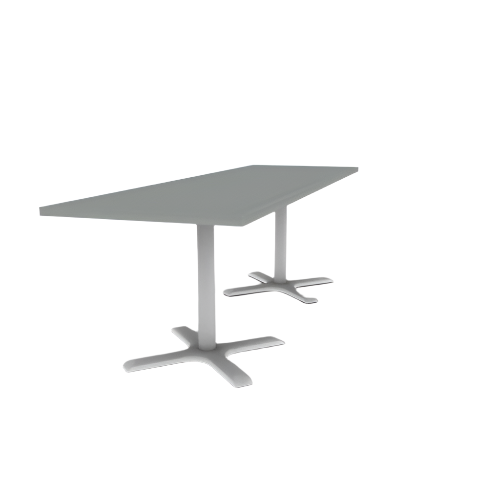 Proof 30" x 96" Rectangle Pedestal Cafe Table with X-Base Pair HPL Top