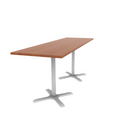 Proof 30" x 96" Rectangle Pedestal Counter Table with X-Base Pair HPL Top