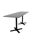 Proof 30" x 96" Rectangle Pedestal Counter Table with X-Base Pair HPL Top