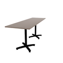 Proof 30" x 96" Rectangle Pedestal Counter Table with Arched Base Pair HPL Top