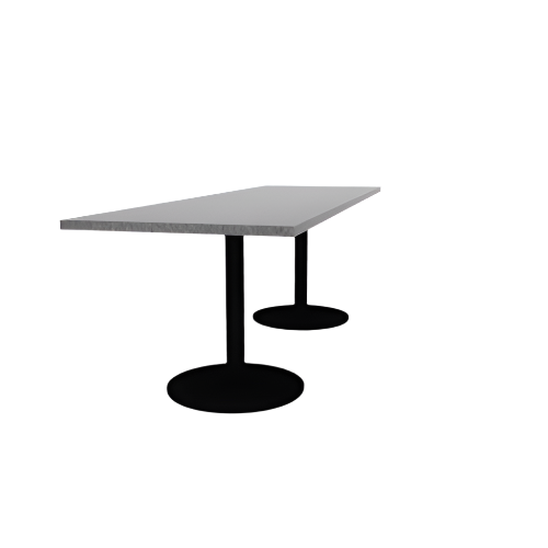 Proof 30" x 96" Rectangle Pedestal Cafe Table with Round Steel Base Pair HPL Top