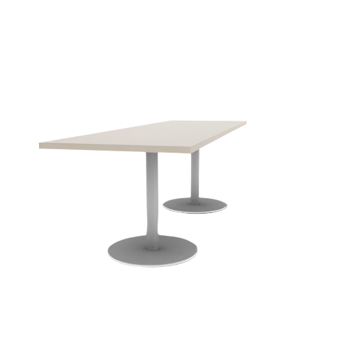 Proof 30" x 96" Rectangle Pedestal Cafe Table with Round Steel Base Pair HPL Top