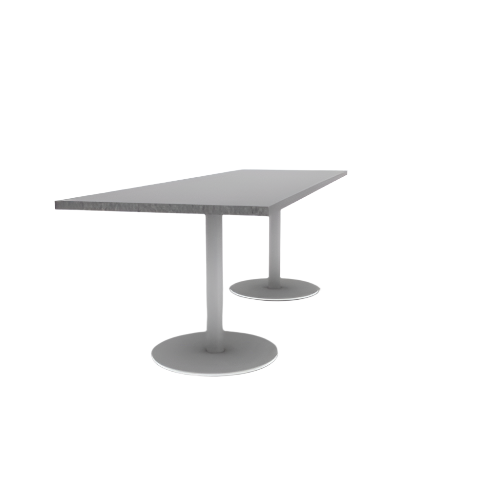 Proof 30" x 96" Rectangle Pedestal Cafe Table with Round Steel Base Pair HPL Top