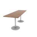 Proof 30" x 96" Rectangle Pedestal Counter Table with Round Steel Base Pair HPL Top