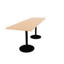 Proof 30" x 96" Rectangle Pedestal Counter Table with Round Steel Base Pair HPL Top