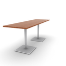 Proof 30" x 96" Rectangle Pedestal Counter Table with Square Steel Base Pair HPL Top