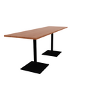 Proof 30" x 96" Rectangle Pedestal Counter Table with Square Steel Base Pair HPL Top