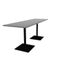 Proof 30" x 96" Rectangle Pedestal Counter Table with Square Steel Base Pair HPL Top