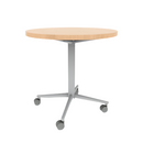Vaux 30" Round Cafe Table HPL Top with Square Edge Casters 30"H