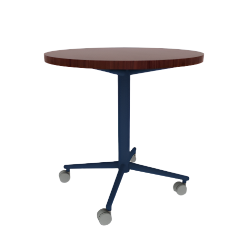 Vaux 30" Round Cafe Table HPL Top with Square Edge Casters 30"H