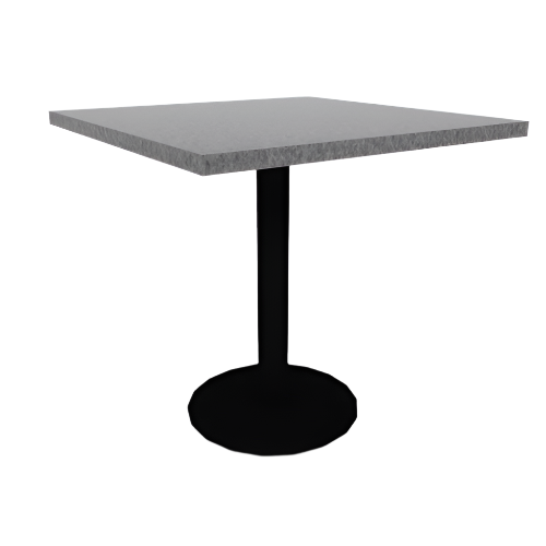 Proof 30" Square Pedestal Cafe Table with Round Steel Base HPL Top