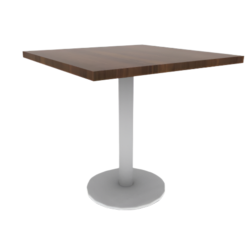 Proof 30" Square Pedestal Cafe Table with Round Steel Base HPL Top