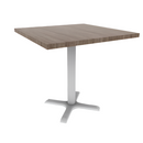 Proof 30" Square Pedestal Cafe Table with Cast Iron X-Base HPL Top