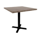Proof 30" Square Pedestal Cafe Table with Cast Iron X-Base HPL Top