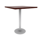 Proof 30" Square Pedestal Counter Table with Round Steel Base HPL Top