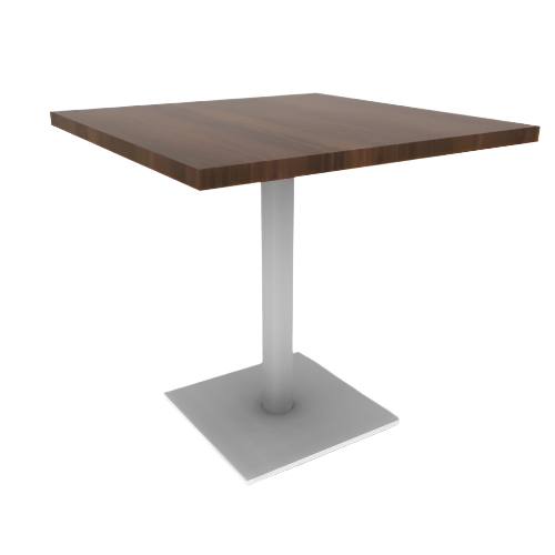 Proof 30" Square Pedestal Cafe Table with Square Steel Base HPL Top