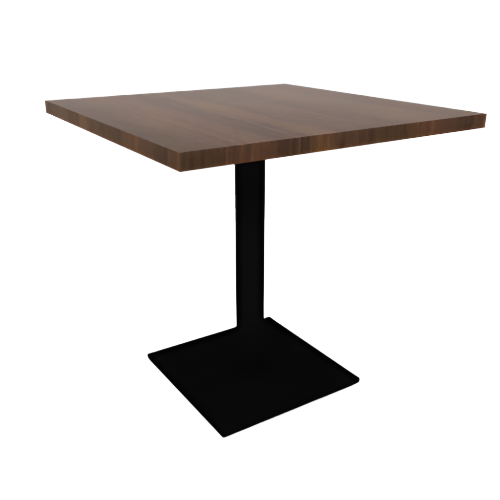 Proof 30" Square Pedestal Cafe Table with Square Steel Base HPL Top