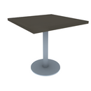 Proof 30" Square Pedestal Cafe Table with Square Steel Base Solid Wood Top