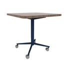 Vaux 30" Rounded Square Cafe Table HPL Top with Square Edge Casters 30"H
