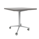 Vaux 30" Rounded Square Cafe Table HPL Top with Square Edge Casters 30"H
