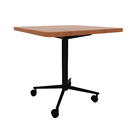 Vaux 30" Rounded Square Cafe Table HPL Top with Square Edge Casters 30"H