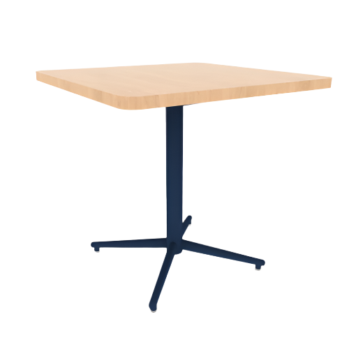Vaux 30" Rounded Square Cafe Table HPL Top with Square Edge Glides 30"H