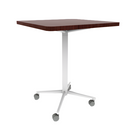 Vaux 30" Rounded Square Conference Table HPL Top with Square Edge Casters 36"H