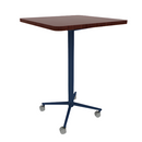 Vaux 30" Rounded Square Bar Table HPL Top with Square Edge Casters 42"H
