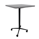 Vaux 30" Rounded Square Bar Table HPL Top with Square Edge Casters 42"H