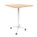 Vaux 30" Rounded Square Bar Table HPL Top with Square Edge Casters 42"H