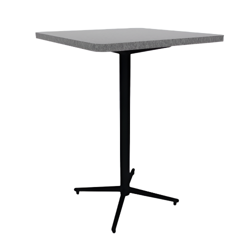 Vaux 30" Rounded Square Bar Table HPL Top with Square Edge Glides 42"H