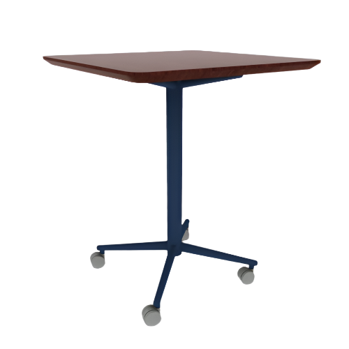 Vaux 30" Rounded Square Conference Table HPL Top with Knife Edge Casters 36"H