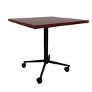 Vaux 30" Square Cafe Table HPL Top with Square Edge Casters 30"H