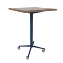Vaux 30" Square Bar Table HPL Top with Square Edge Casters 42"H