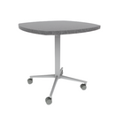 Vaux 30" Squircle Cafe Table HPL Top with Square Edge Casters 30"H