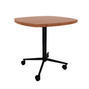 Vaux 30" Squircle Cafe Table HPL Top with Square Edge Casters 30"H