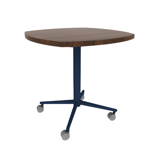 Vaux 30" Squircle Cafe Table HPL Top with Square Edge Casters 30"H