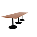 Proof 36" x 108" Rectangle Pedestal Cafe Table with Round Base Set of 3 HPL Top
