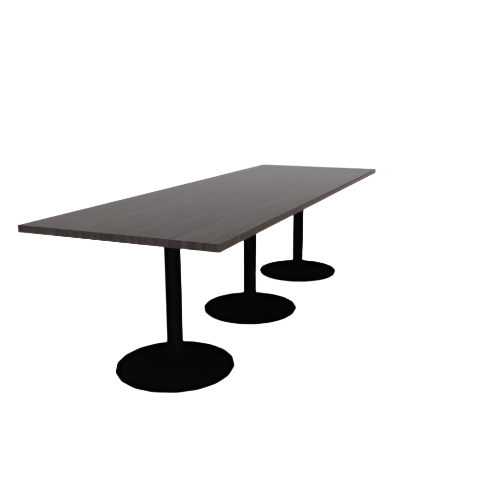Proof 36" x 108" Rectangle Pedestal Cafe Table with Round Base Set of 3 HPL Top