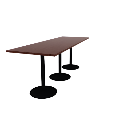 Proof 36" x 108" Rectangle Pedestal Counter Table with Round Base Set of 3 HPL Top