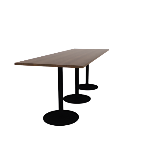 Proof 36" x 108" Rectangle Pedestal Counter Table with Round Steel Base Set of 3 HPL Top