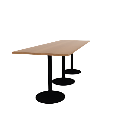 Proof 36" x 108" Rectangle Pedestal Counter Table with Round Steel Base Set of 3 HPL Top