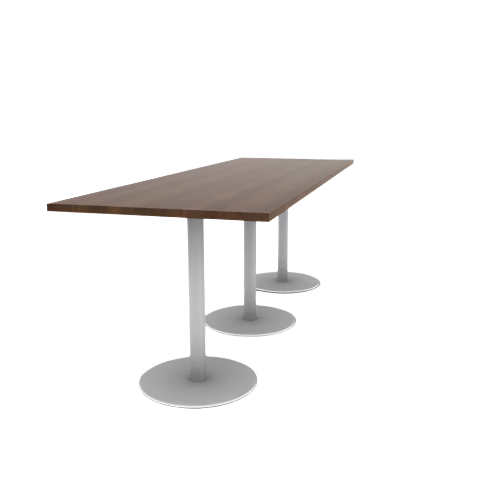 Proof 36" x 108" Rectangle Pedestal Counter Table with Round Steel Base Set of 3 HPL Top