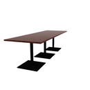 Proof 36" x 108" Rectangle Pedestal Cafe Table with Square Steel Base Set of 3 HPL Top