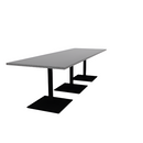 Proof 36" x 108" Rectangle Pedestal Cafe Table with Square Steel Base Set of 3 HPL Top