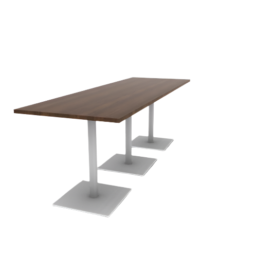 Proof 36" x 108" Rectangle Pedestal Counter Table with Square Steel Base Set of 3 HPL Top