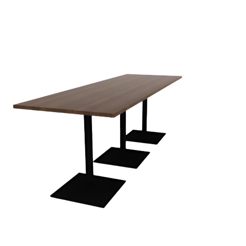 Proof 36" x 108" Rectangle Pedestal Counter Table with Square Steel Base Set of 3 HPL Top