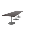 Proof 36" x 120" Rectangle Pedestal Cafe Table with Round Base Set of 3 HPL Top