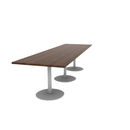 Proof 36" x 120" Rectangle Pedestal Cafe Table with Round Base Set of 3 HPL Top