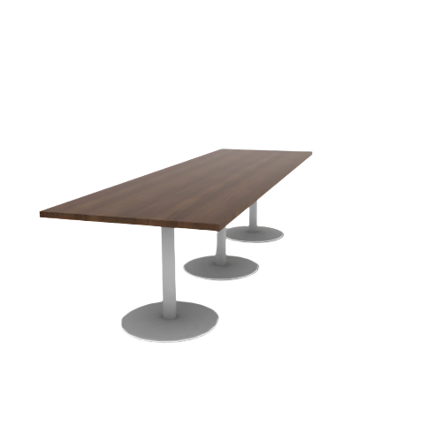 Proof 36" x 120" Rectangle Pedestal Cafe Table with Round Base Set of 3 HPL Top